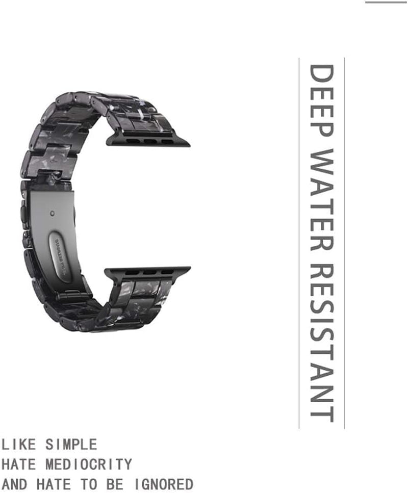 Fashionable Light Resin Apple Watch Band for Men and Women, Compatible with Stainless Steel Buckle – Fits Apple Watch Series 1-10 and Ultra 1-2 (38mm/40mm/41mm/42mm/44mm/46mm/49mm)