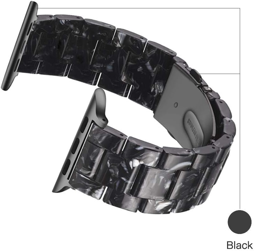 Fashionable Light Resin Apple Watch Band for Men and Women, Compatible with Stainless Steel Buckle – Fits Apple Watch Series 1-10 and Ultra 1-2 (38mm/40mm/41mm/42mm/44mm/46mm/49mm)