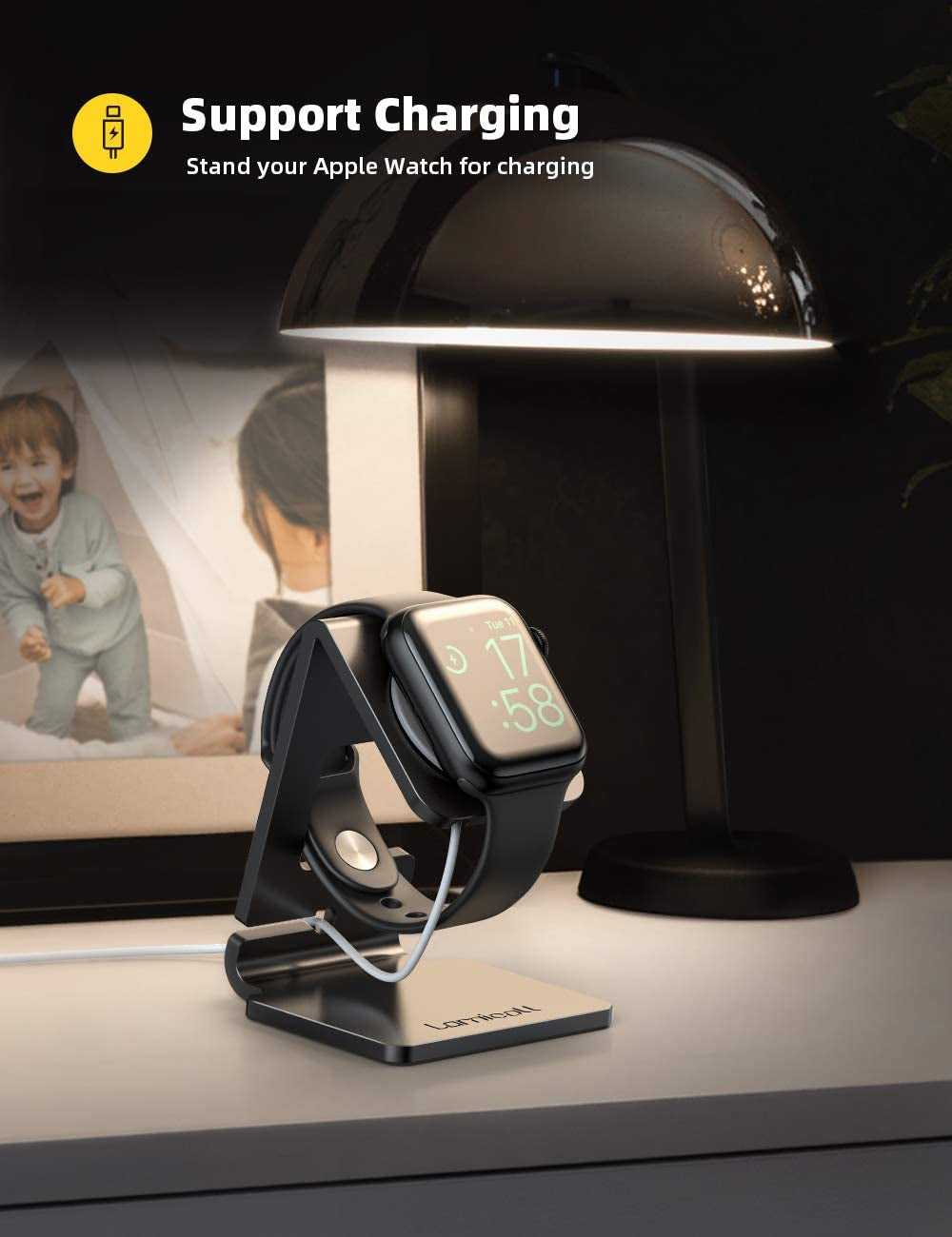 Apple Watch Magnetic Charging Stand - Professional Desk Dock for All Series Including SE, Ultra, and Generations 1-9