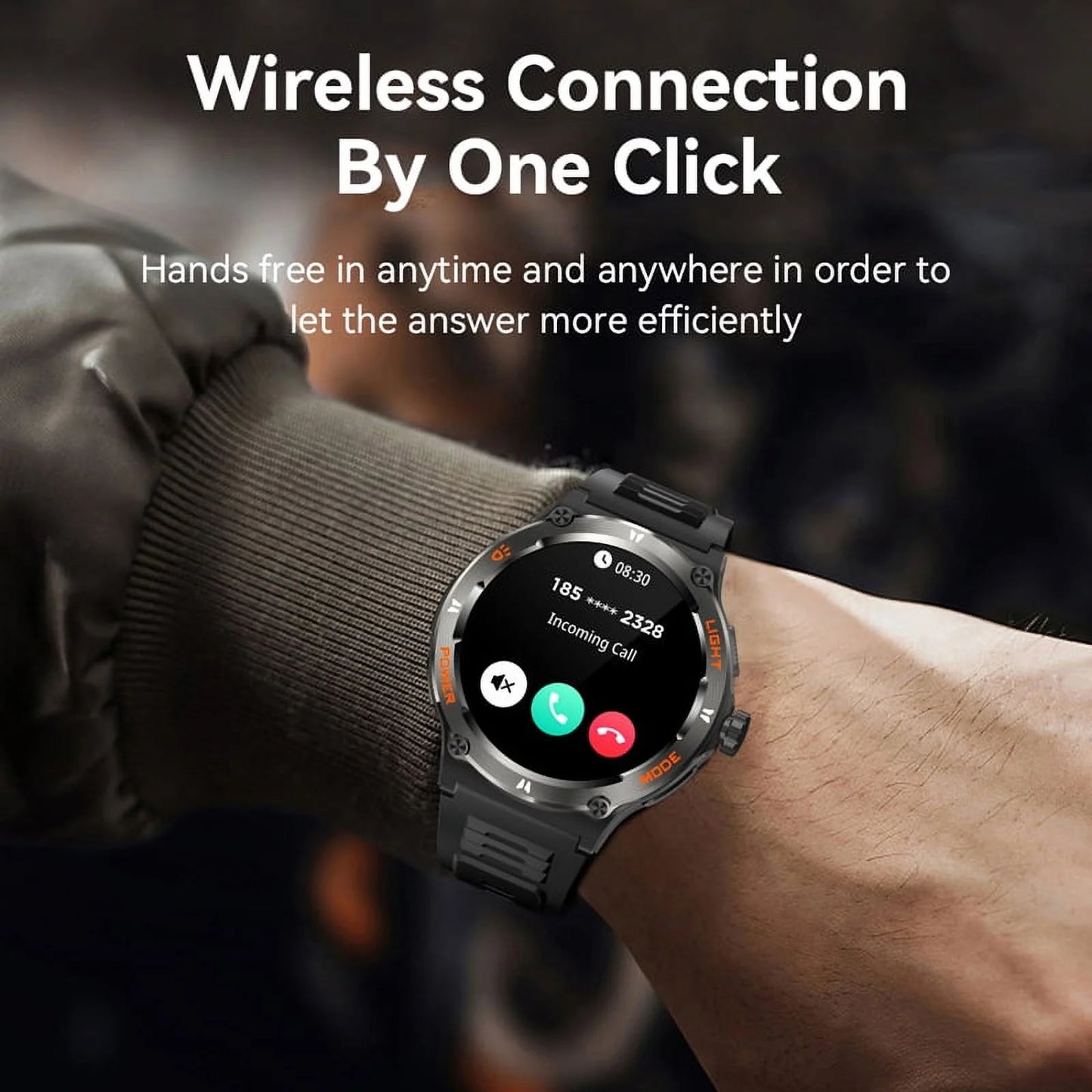 1.53’ Smartwatch for Men, Fits for Android & Iphone Devices, Fitness Watch with Fitness Tracker, Answer/Call/100+ Exercise Modes (Black)