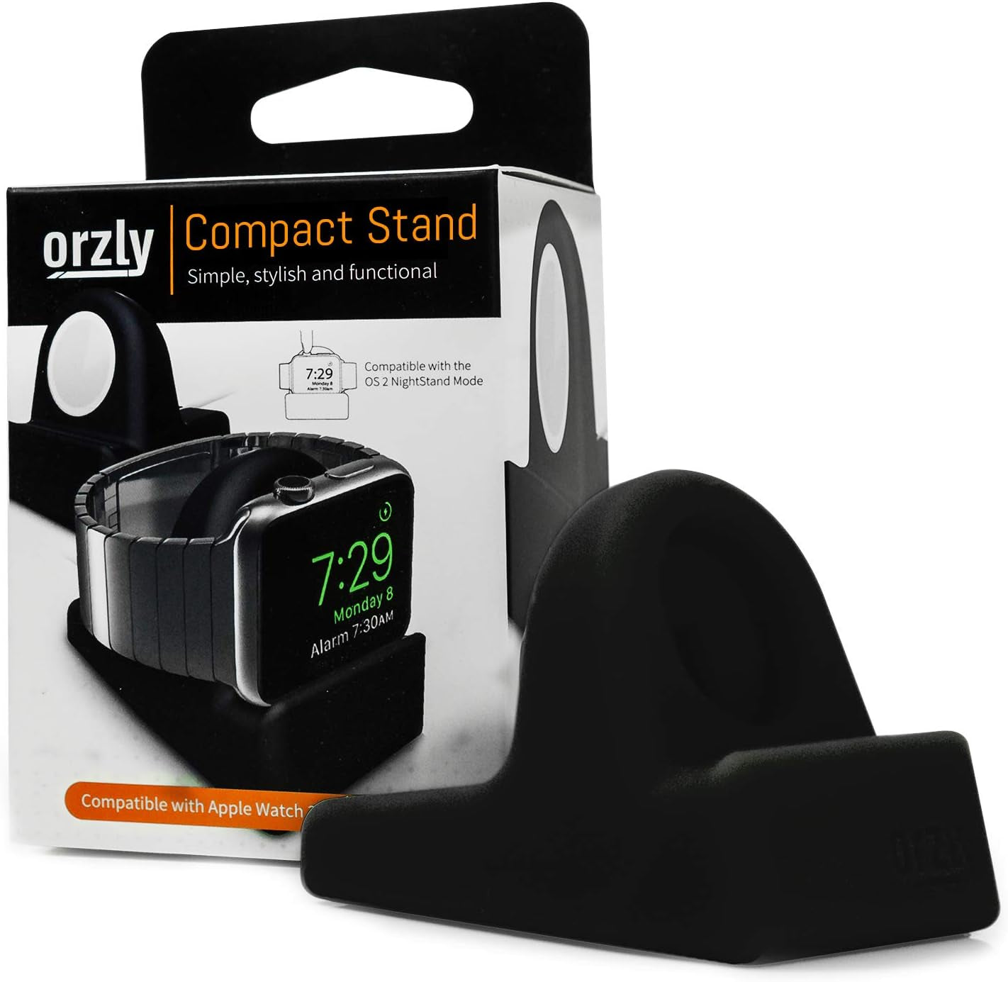 Premium Apple Watch Charger Stand Compatible with All Series, Ultra 49mm to Series 1, Durable TPU Design, Gift Boxed, Black
