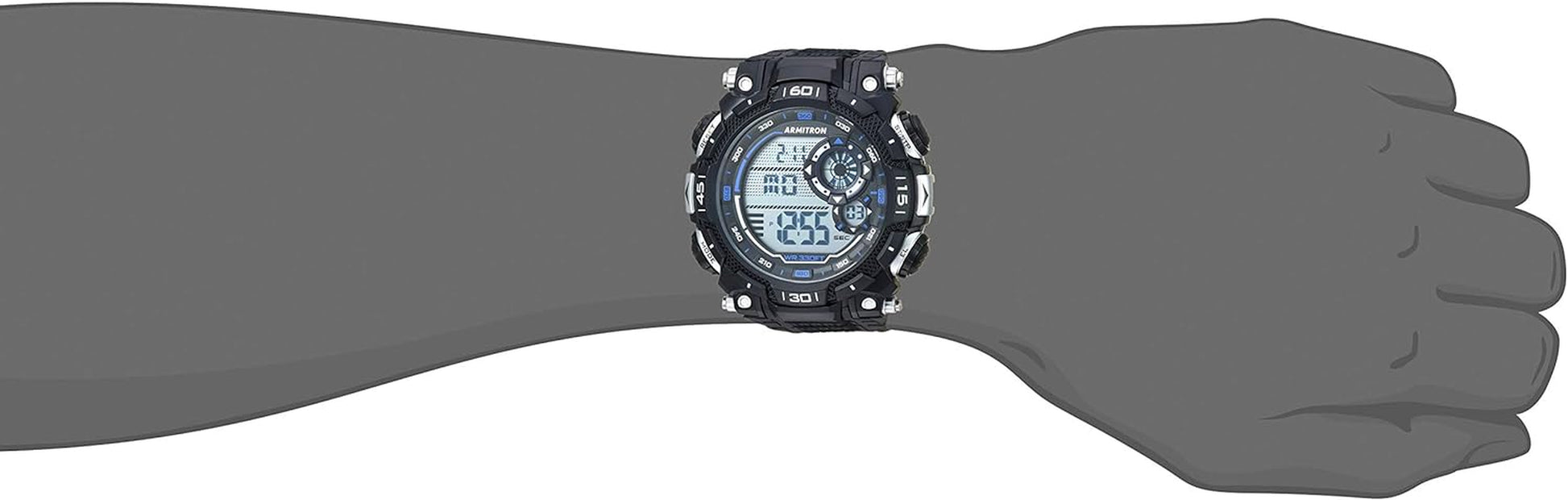 Men's Digital Chronograph Sport Watch with Resin Strap, Model 40/8397