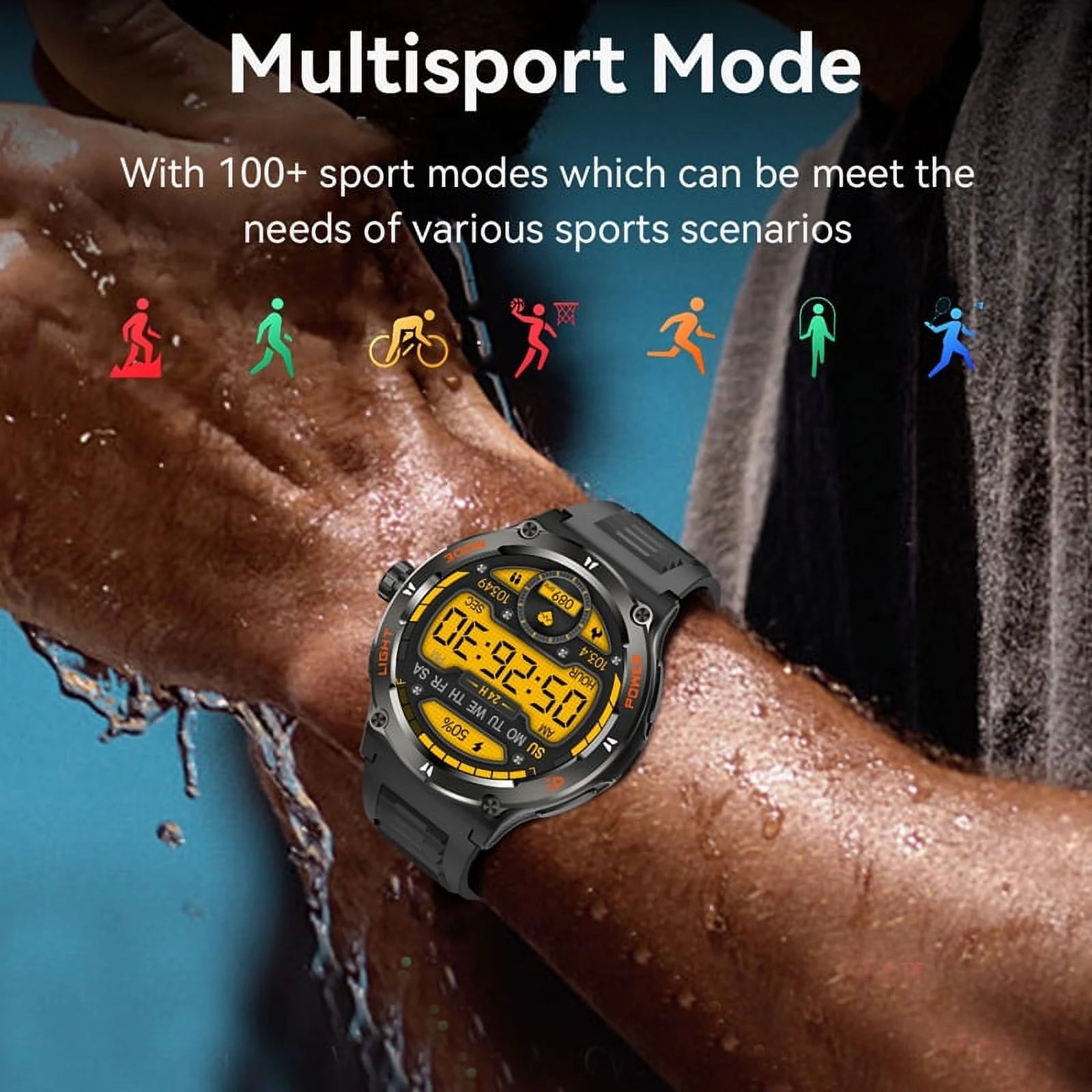 1.53’ Smartwatch for Men, Fits for Android & Iphone Devices, Fitness Watch with Fitness Tracker, Answer/Call/100+ Exercise Modes (Black)