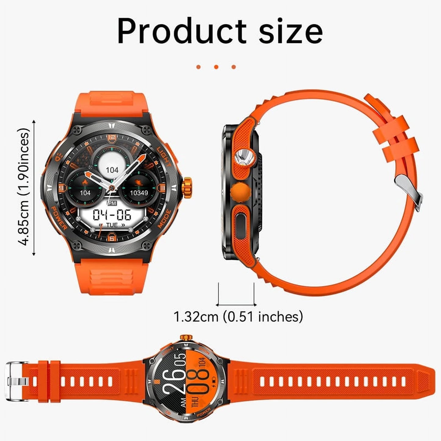 1.53’ Smartwatch for Men, Fits for Android & Iphone Devices, Fitness Watch with Fitness Tracker, Answer/Call/100+ Exercise Modes (Black)