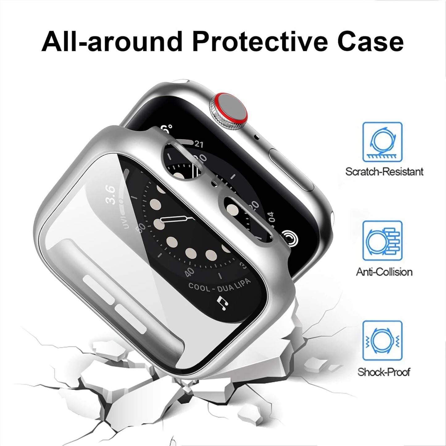 12-Pack Case for Apple Watch 38mm Series 3/2/1 with Tempered Glass Screen Protector and Ultra-Thin Hard PC Scratch-Resistant Bumper HD Protective Cover for Enhanced Watch Accessories
