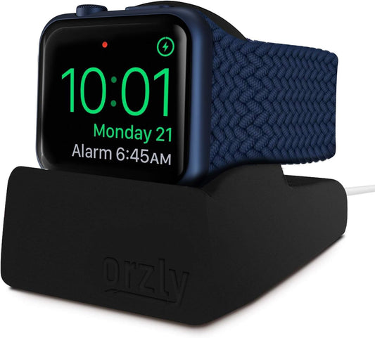Premium Apple Watch Charger Stand Compatible with All Series, Ultra 49mm to Series 1, Durable TPU Design, Gift Boxed, Black