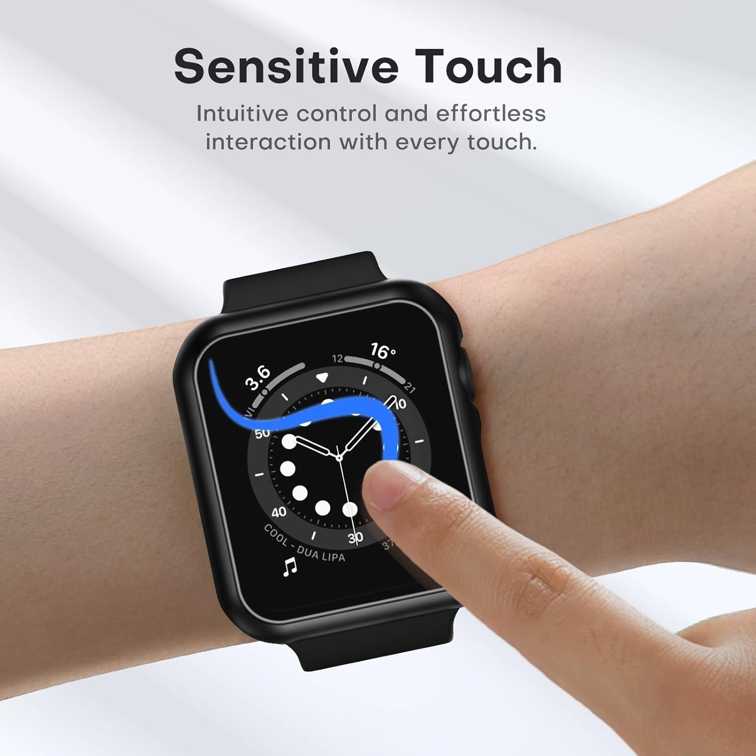 2-Pack Hard Case for Apple Watch Series 3/2/1 (38mm) with Full Coverage and 9H Tempered Glass Screen Protector - Slim Black Protective Cover