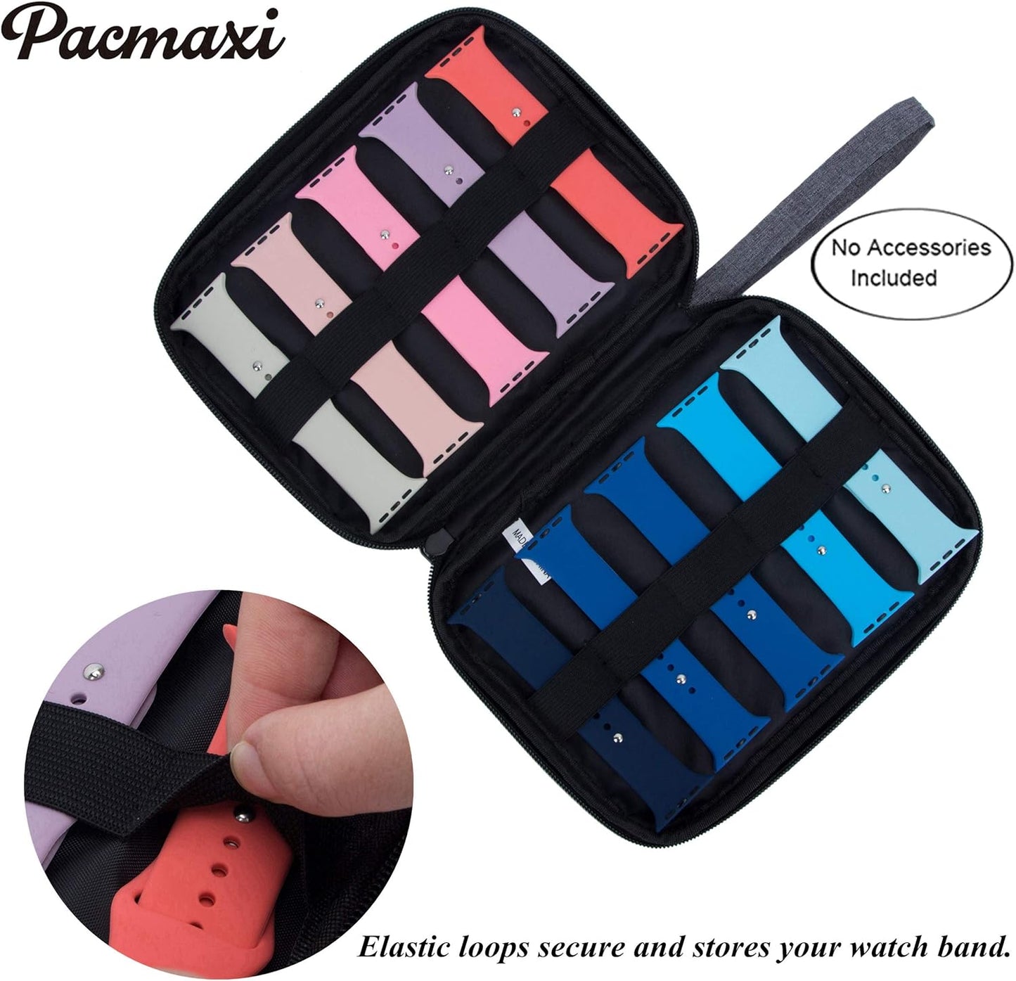 Watch Band Storage Organizer for 10 Bands - Travel Carrying Case in Dark Gray