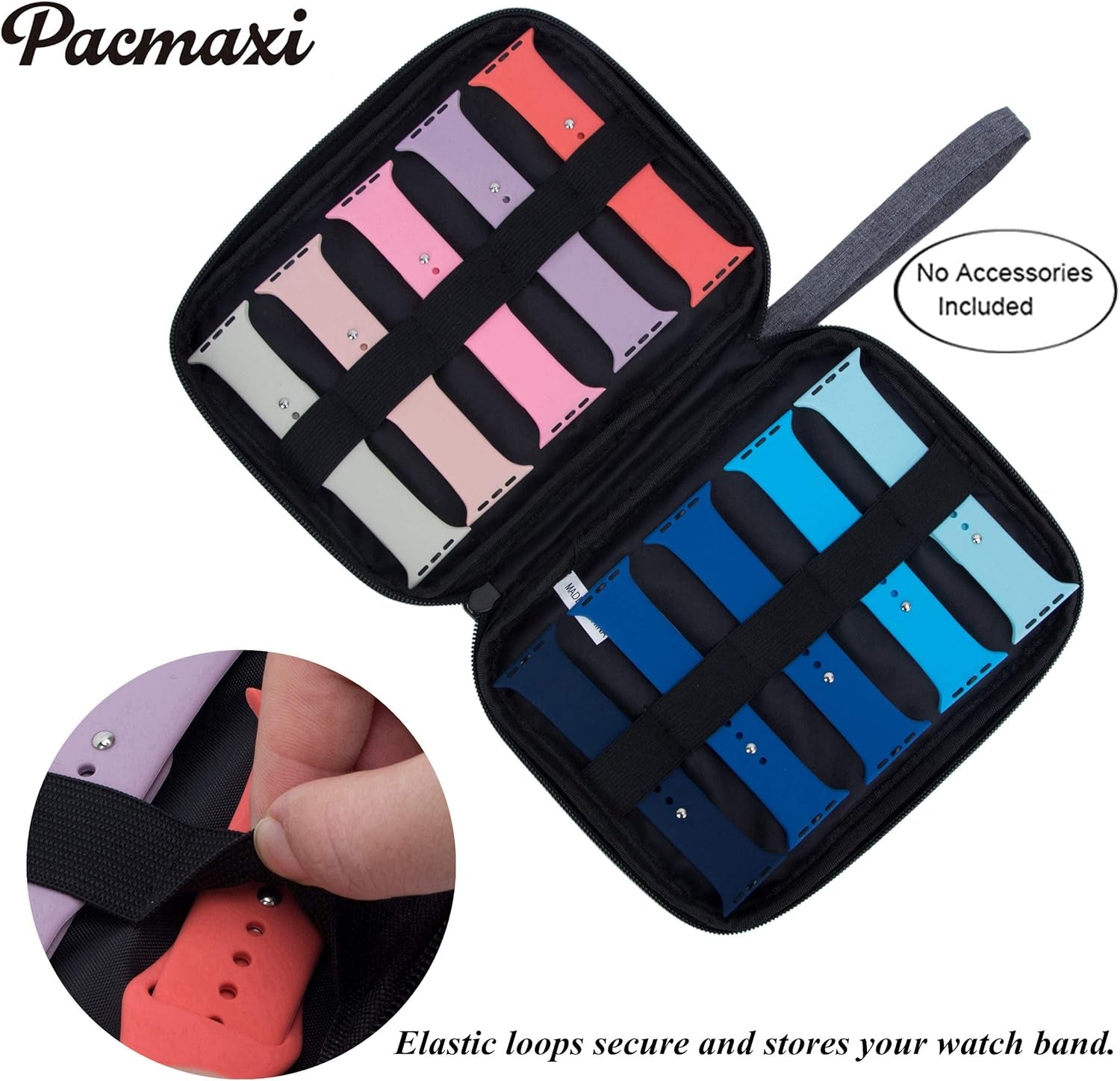 Watch Band Storage Organizer for 10 Bands - Travel Carrying Case in Dark Gray