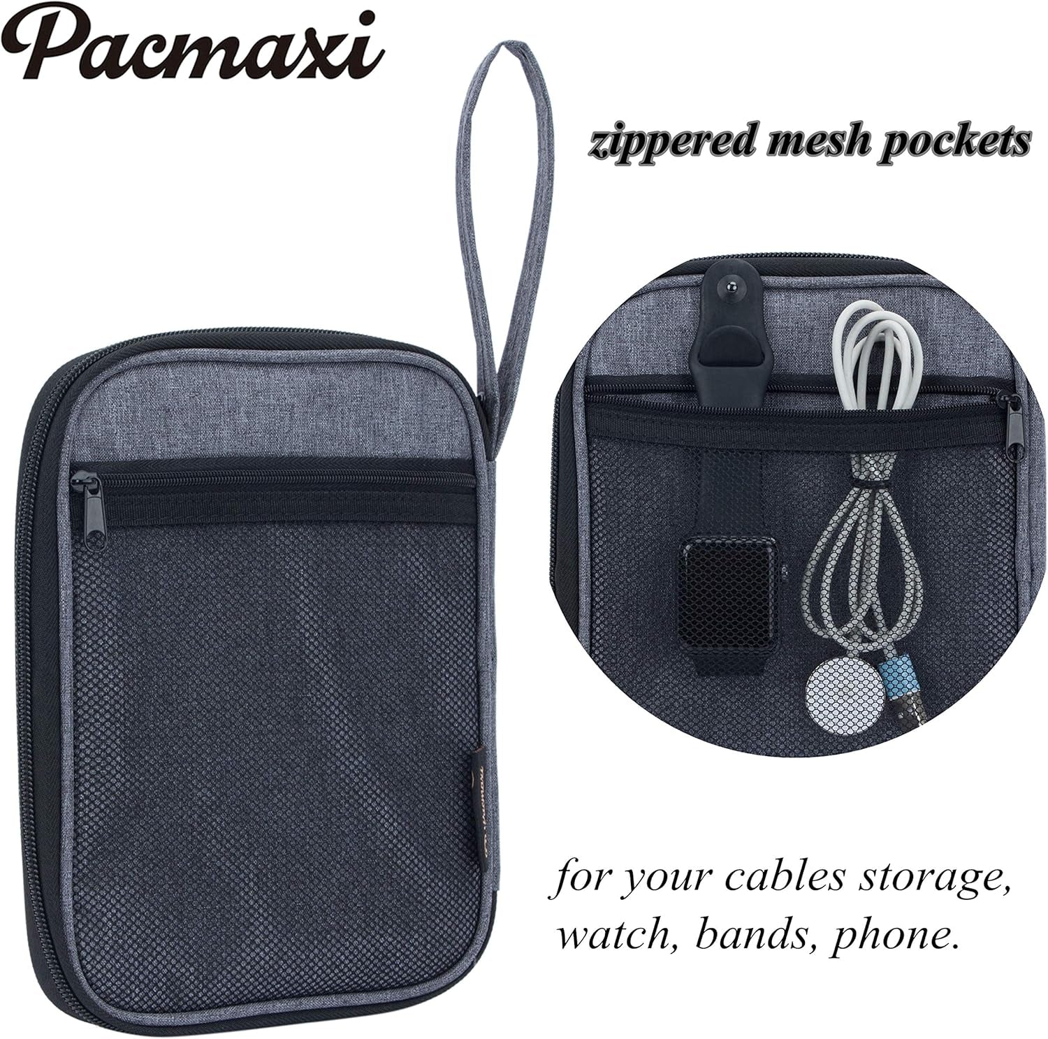 Watch Band Storage Organizer for 10 Bands - Travel Carrying Case in Dark Gray
