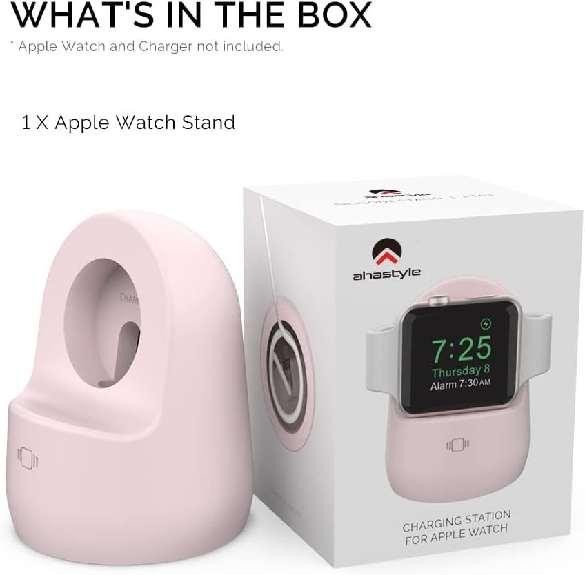 Silicone Charging Dock Stand for Apple Watch Ultra 2, Ultra, SE2, Series 1-7 (45/44/42/41/40/38mm) - Pink